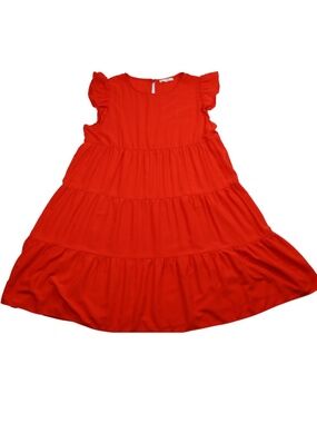Kirundo Red Tiered Ruffle Dress Large